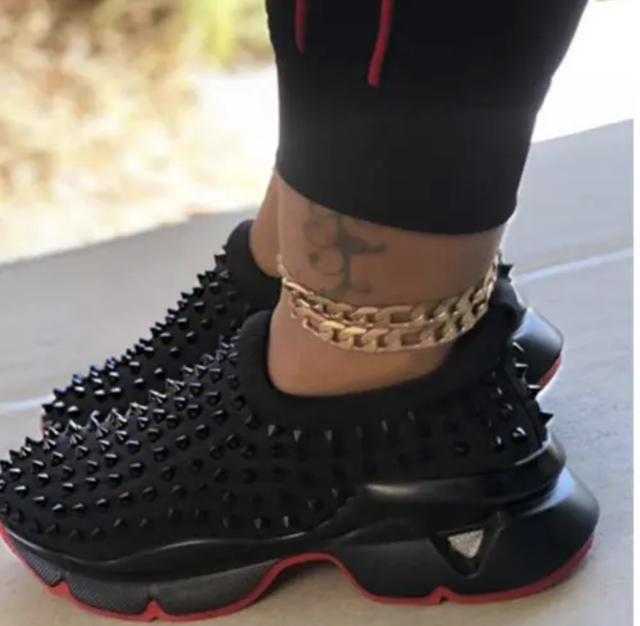 Black Studded Fashion Sneakers