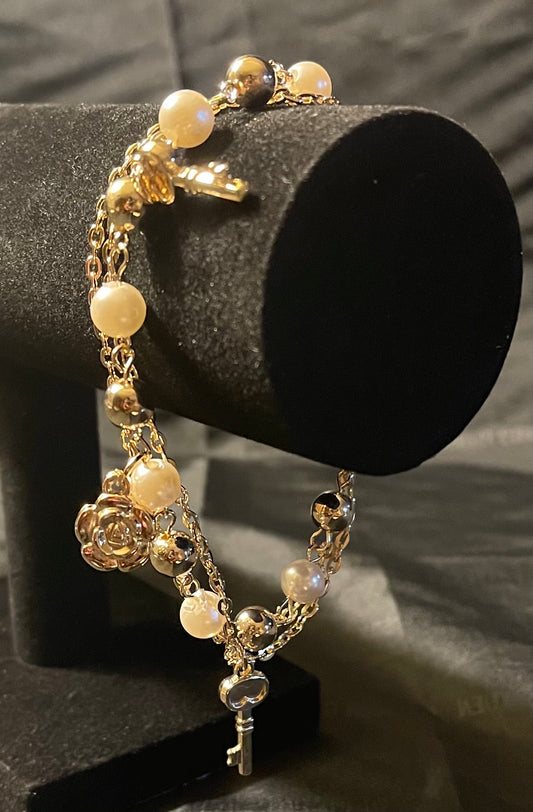 Pearl Key Bracelet